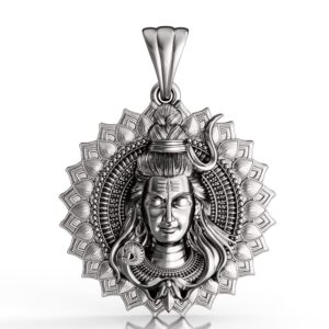Silver Lord Shiva in Shankh Pendant