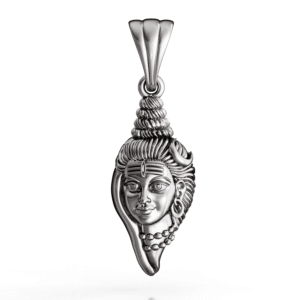 Sacred Lord Shiva Silver Shankh Pendant