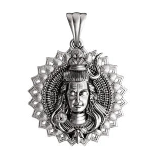 Lord Shiva Silver Mandala Pendant