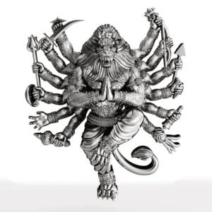 Sacred Lord Narasimha Silver Pendant